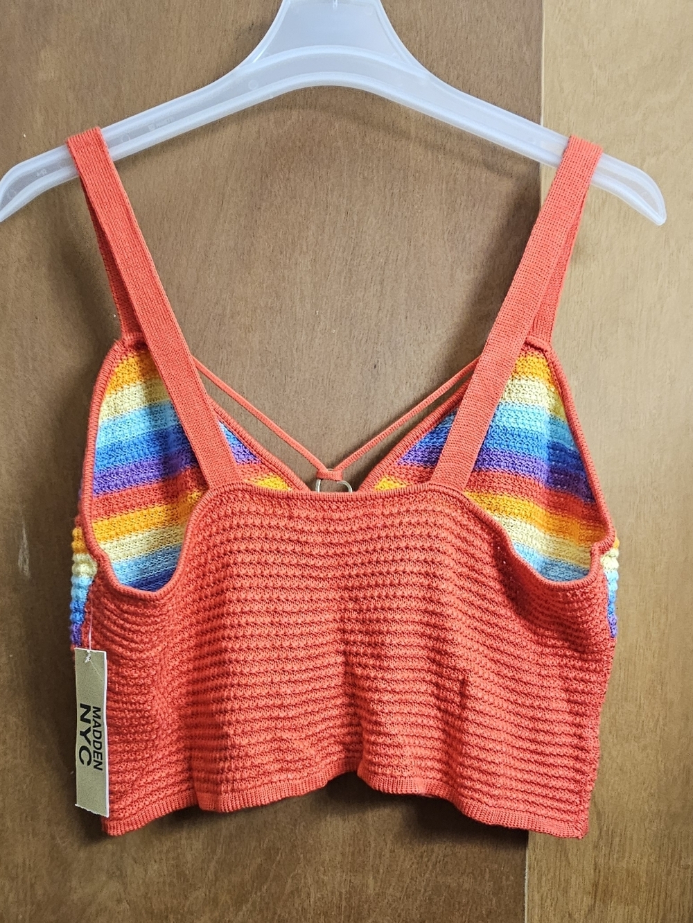 Madden NYC Juniors' Heart O Ring Crochet crop Top rainbow plus size xxl new nwt - Picture 8 of 10